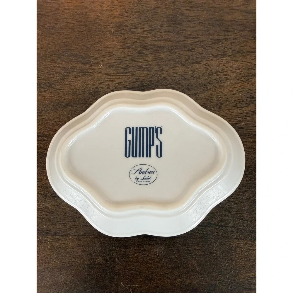 VTG 1980s Gump's SF Andrea by Sadek Blue White 